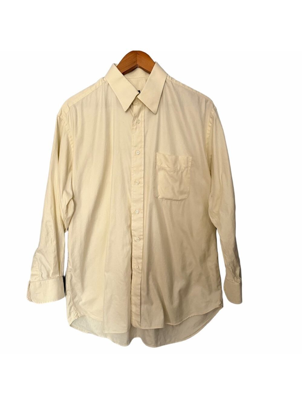 Ike Behar New York Cream Dress Shirt Cotton Long Sleeve 16.5 33